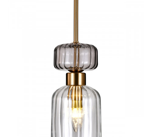 Подвесной светильник Escada Gloss 1141/1S Antique copper/Smoke/Clear