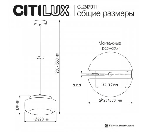 Подвесной светильник Citilux Signature CL247011