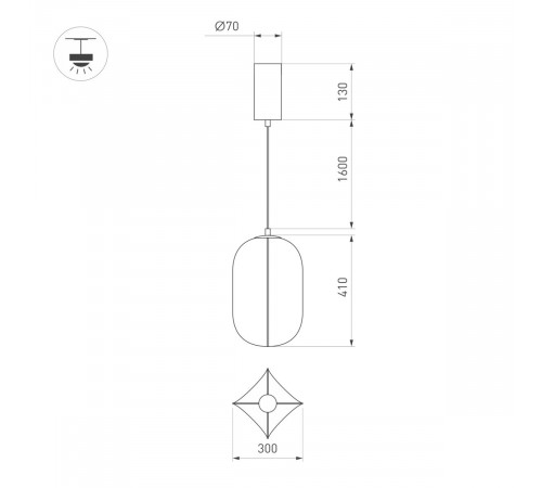 Подвесной светильник Arlight SP-SETA-HANG-L410х300-7W Warm2700 (WH, 320 deg, 230V) (IP20, Натуральный шелк) 056883