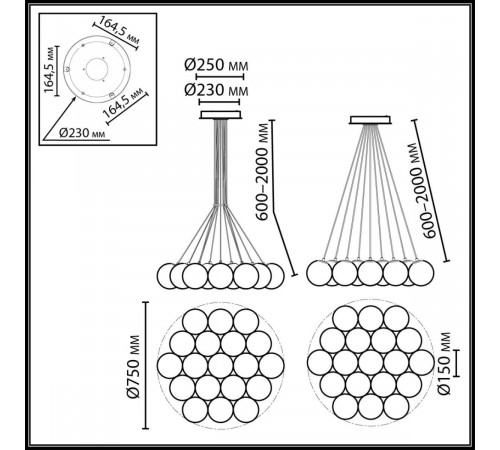 Подвесной светильник Odeon Light Midcent Magia 7109/19