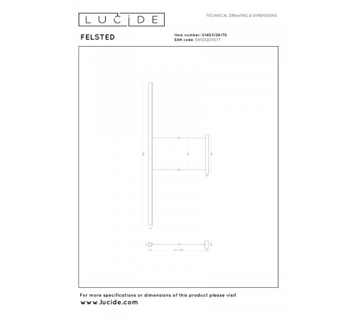 Подвесной светильник Lucide Felsted 01403/28/70