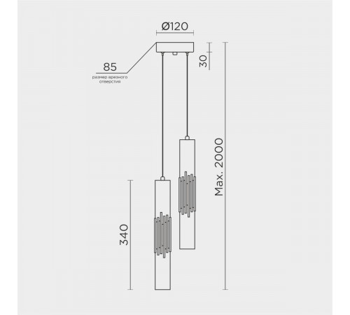 Подвесной светильник Modelux ML.88987.2 CR
