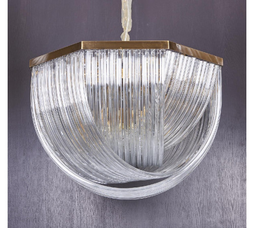 Подвесной светильник Delight Collection Murano Glass A001-800 L12 brass/clear