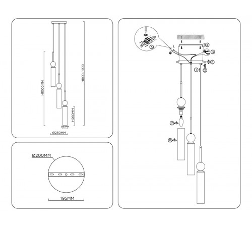 Подвесной светильник Ambrella Light High Light Modern LH53257