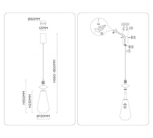 Подвесной светильник Ambrella Light High Light Ceramo Modern LH53301