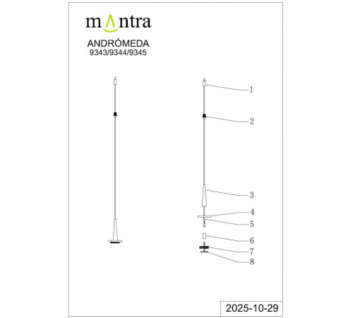 Подвес светодиодный без плафона и основания Mantra Andromeda 9343