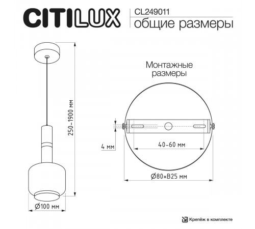 Подвесной светильник Citilux Lass CL249011