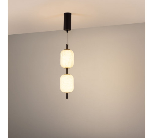 Подвесной светильник Arlight SP-CARAMELA-HANG-R120-7W Warm2700 (BK, 300 deg, 230V) (IP20, Натуральный шелк) 056886