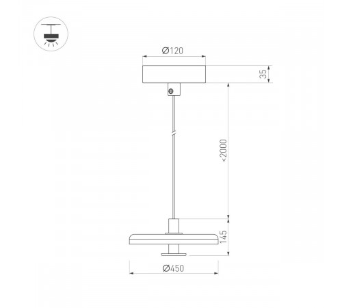 Подвесной светильник Arlight SP-KOTARO-R450-12W Warm3000 (BK-CF, 36 deg, 230V, TRIAC) 057233 Подвесной светильник Arlight SP-KOTARO-R450-12W Warm3000 (BK-CF, 36 deg, 230V, TRIAC) 057233