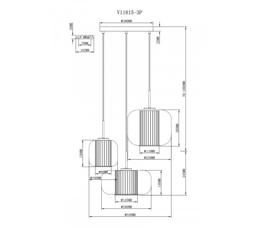 Подвесной светильник Moderli Ember V11815-3P