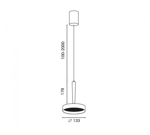 Подвесной светильник (без основания) Italline IT02-025 black 3000K