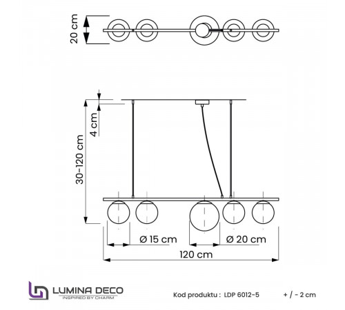 Подвесной светильник Lumina Deco Baristica LDP 6012-5 BK+WT Подвесной светильник Lumina Deco Baristica LDP 6012-5 BK+WT