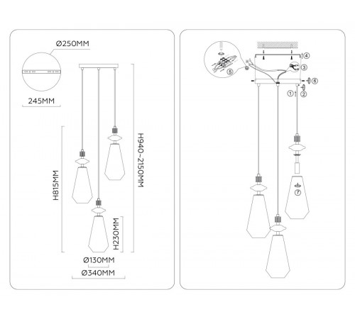 Подвесной светильник Ambrella Light High Light Ceramo Modern LH53302