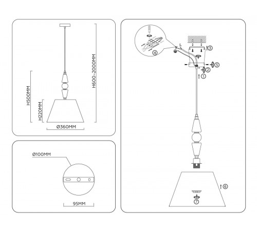 Подвесной светильник Ambrella Light High Light Classic LH75250