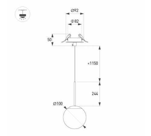 Подвесной светильник Arlight SP-BEADS-HANG-BUILT-T-R100-8W Warm3000 (BK-GD, 180 deg, 230V) 056420 Подвесной светильник Arlight SP-BEADS-HANG-BUILT-T-R100-8W Warm3000 (BK-GD, 180 deg, 230V) 056420