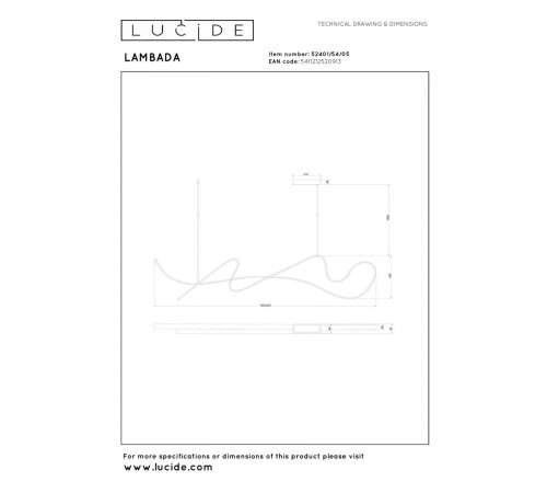 Подвесной светильник Lucide Lambada 52401/54/05