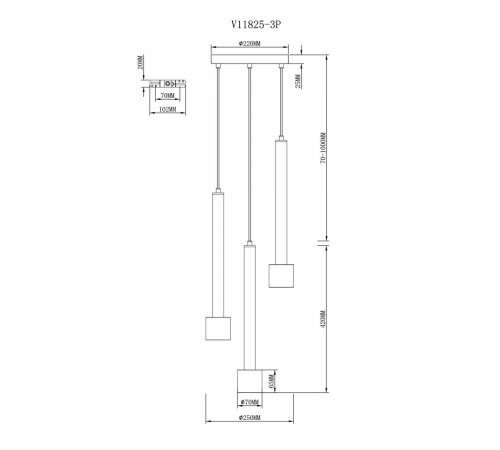 Подвесной светильник Moderli Malet V11825-3P