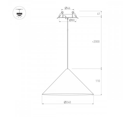 Подвесной светильник Arlight SP-MAKOTO-R240-10W Warm2700 (WH, 36 deg, 230V, TRIAC) 057210 Подвесной светильник Arlight SP-MAKOTO-R240-10W Warm2700 (WH, 36 deg, 230V, TRIAC) 057210