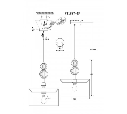 Подвесной светильник Moderli Brumi V11877-1P