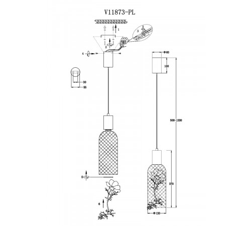 Подвесной светильник Moderli Ophelia V11873-PL