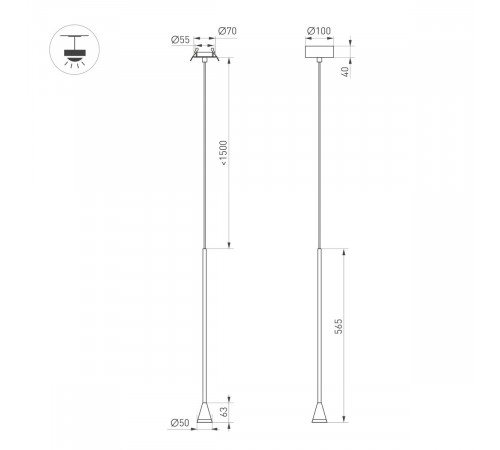Подвесной светильник Arlight SP-RINAR-HANG-L565-5W Warm3000 (BK, 36 deg, 230V) (IP20 Металл) 059323