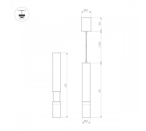 Подвесной светильник Arlight SP-ARTEMIS-HANG-P-R60-15W Warm3300-MIX (BK, 8-80 deg, 230V, TRIAC) 056114 Подвесной светильник Arlight SP-ARTEMIS-HANG-P-R60-15W Warm3300-MIX (BK, 8-80 deg, 230V, TRIAC) 056114