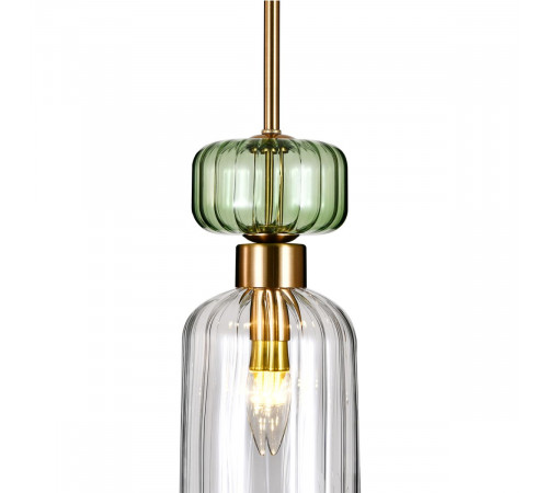 Подвесной светильник Escada Gloss 1141/1S Antique copper/Green/Clear