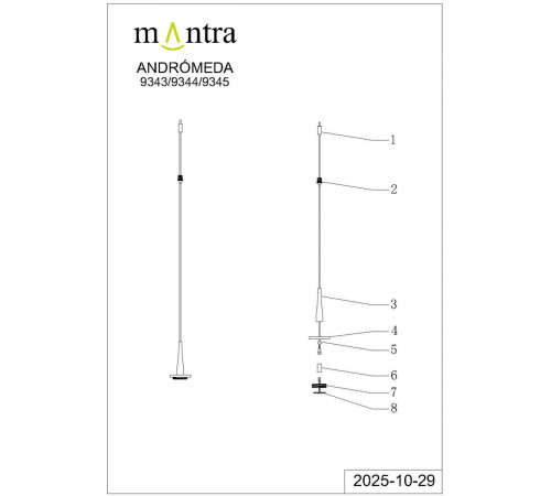 Подвес светодиодный без плафона и основания Mantra Andromeda 9345