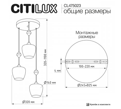 Подвесной светильник Citilux Nort CL475023