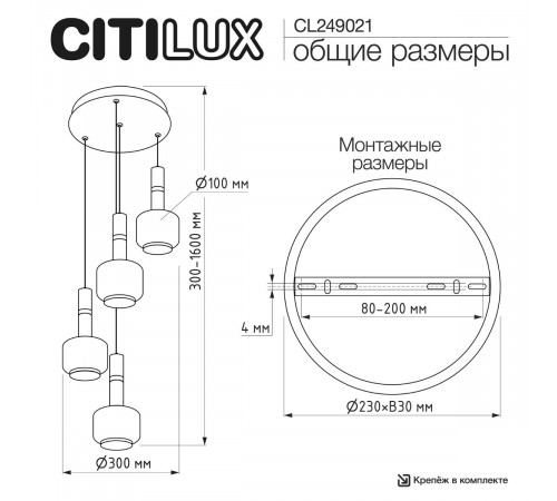 Подвесной светильник Citilux Lass CL249021