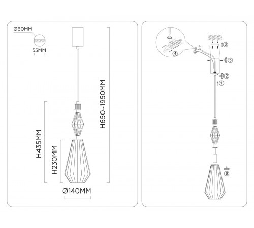 Подвесной светильник Ambrella Light High Light Ceramo Modern LH53181
