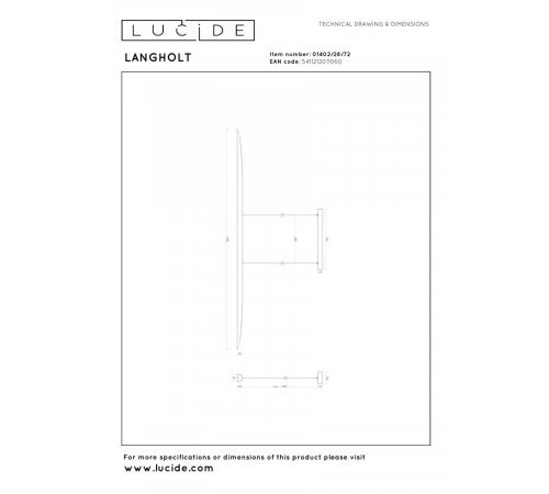 Подвесной светильник Lucide Langholt 01402/28/72