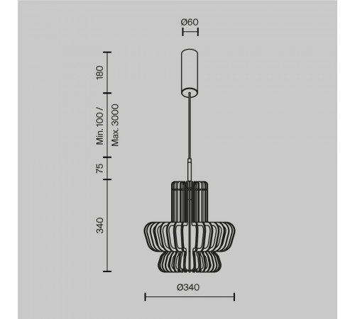 Подвесной светильник Maytoni Namiki MOD465PL-L12BK3