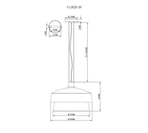 Подвесной светильник Moderli Takoma V11829-3P