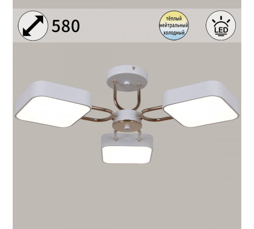 Потолочная люстра Reluce 03362-0.3-03 WH+FGD Потолочная люстра Reluce 03362-0.3-03 WH+FGD