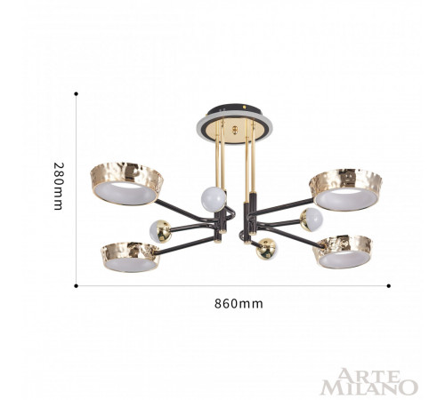 Потолочная люстра Arte Milano Ferrara 273210/8 BK/GD