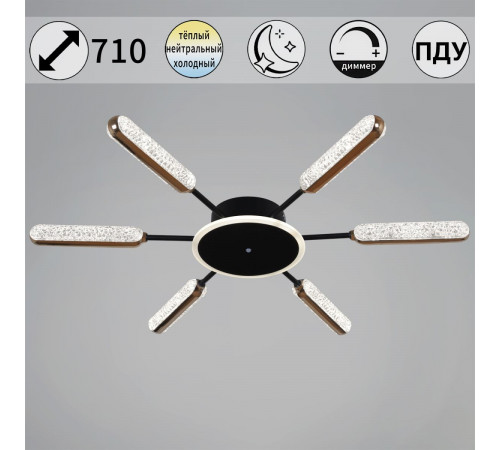 Потолочная люстра Reluce 08290-0.3-06 BK+GD