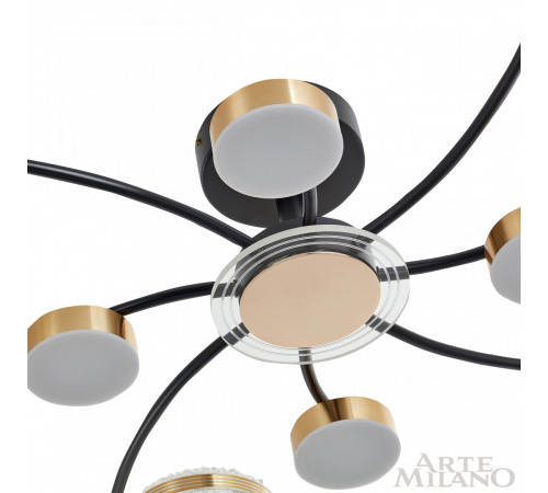 Потолочная люстра Arte Milano Ferrara 279169/4+4 BK/GD