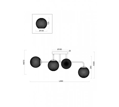 Потолочная люстра Freya Navel FR8016PL-06BBS
