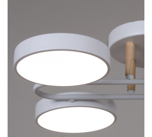 Потолочная люстра Reluce 03322-0.3-08 WH+WOOD Потолочная люстра Reluce 03322-0.3-08 WH+WOOD