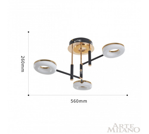 Потолочная люстра Arte Milano Ferrara 272999/3 BK/GD