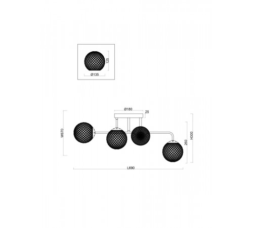 Потолочная люстра Freya Navel FR8016PL-06BBS