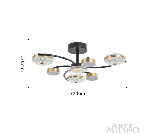 Потолочная люстра Arte Milano Ferrara 279169/3+3 BK/GD
