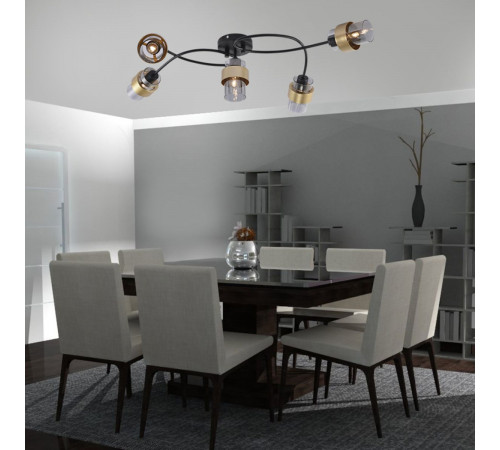 Потолочная люстра Escada Hurricane 1139/5P Black/Gold