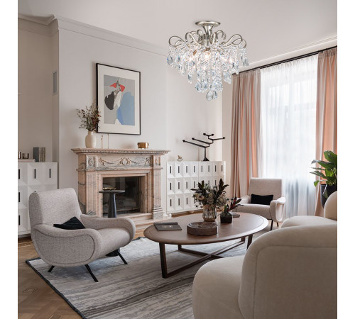 Потолочная люстра Escada Ophelia 643/4P Silver Потолочная люстра Escada Ophelia 643/4P Silver