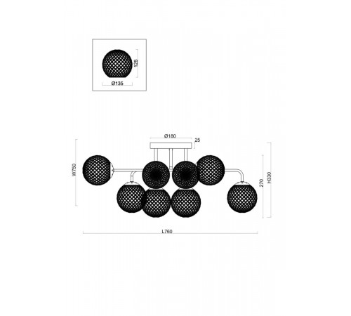 Потолочная люстра Freya Navel FR8016PL-08BBS