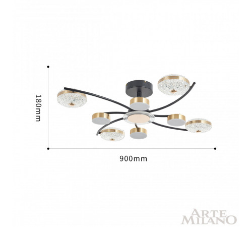 Потолочная люстра Arte Milano Ferrara 279169/4+4 BK/GD