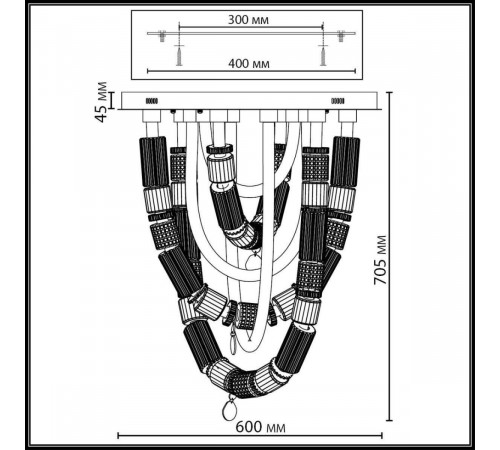 Потолочная люстра Odeon Light L-Vision Collier 5455/80CL