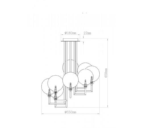 Потолочная люстра Garda Decor K2KG01P-8G