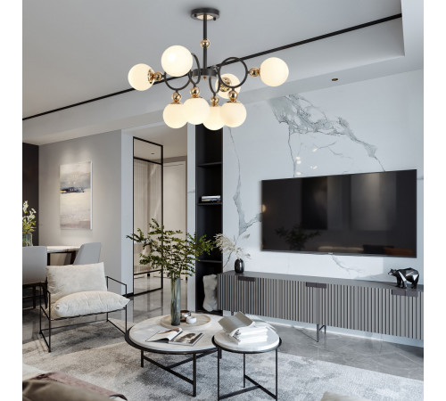 Потолочная люстра Arte Milano Neapolis 274307/8 BK/GD